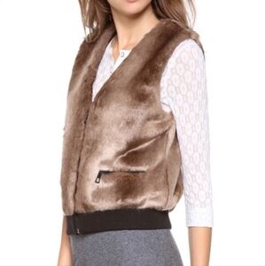 Club Monaco Brown Faux Fur Vest